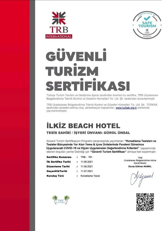 Ilkiz Beach Hotel Ölüdeniz Turchia